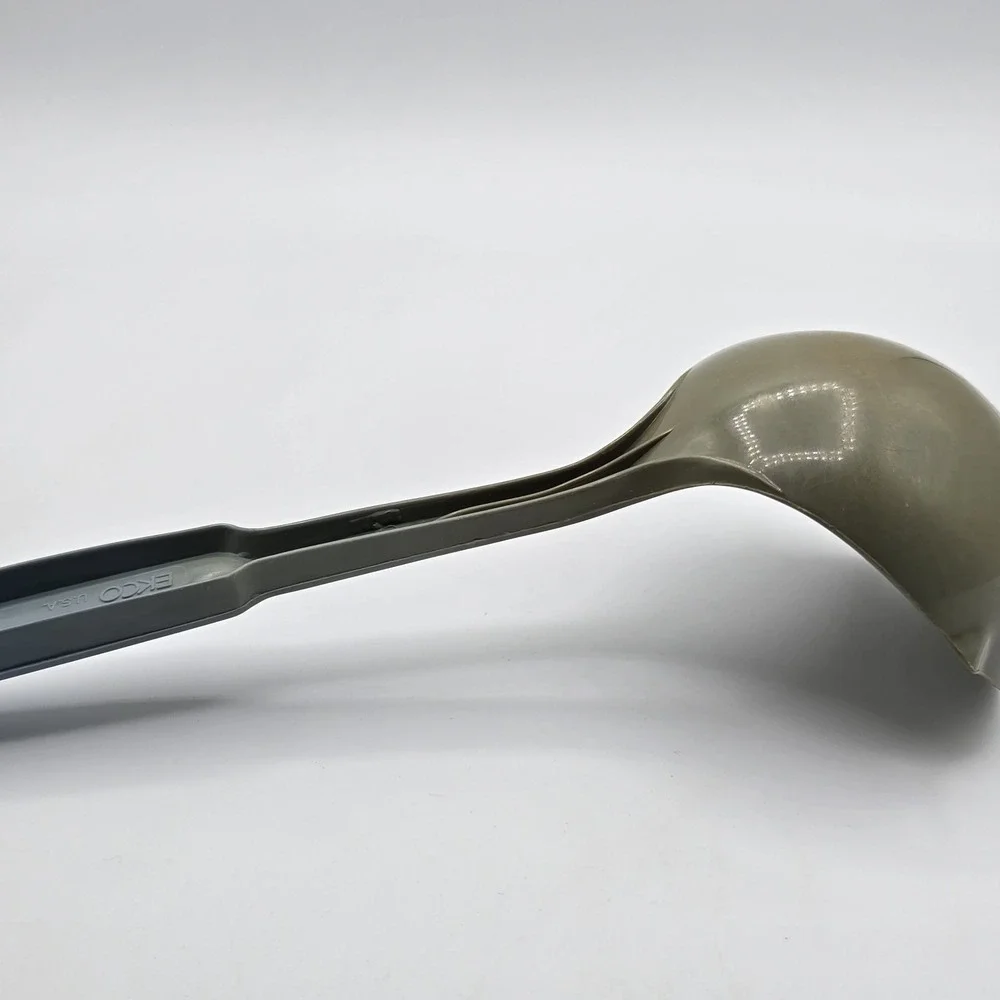 Vintage Ekco Ladle Blue Plastic Soup Spoon Dipper Cooking Utensil Kitchen USA
